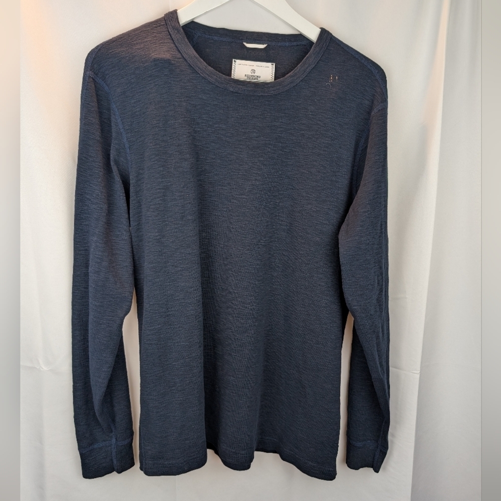 Reigning Champ Men's Navy Blue Long Sleeve Shirt Size L In EUC